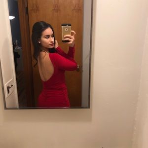 Fashion Nova Ruched Midi Dress size S